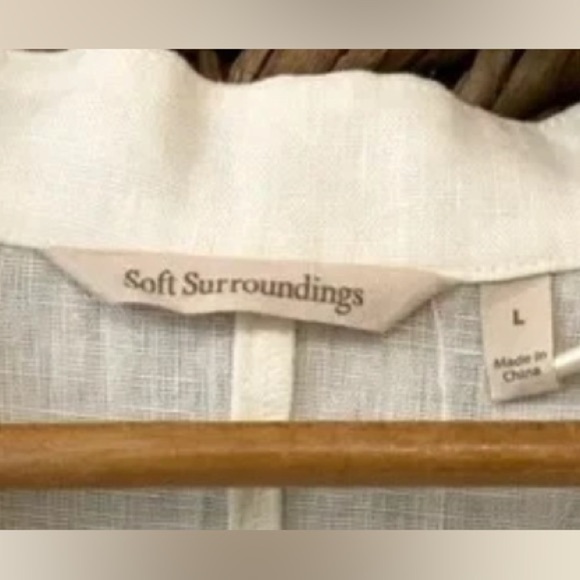 Soft Surroundings Kavala 100% Linen Size L White/Cream Dress - Picture 11 of 12